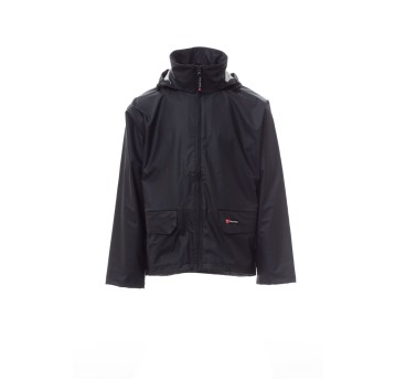 KURTKA PRZECIWDESZCZOWA ODBLASKOWA PU MĘSKA DRY-JACKET - GRANATOWY