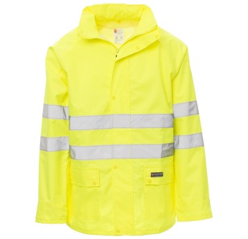 KURTKA PRZECIWDESZCZOWA OSTRZEGAWCZA HIVIS HURRICANE-JACKET - ŻÓŁTY FLUO