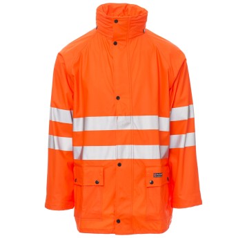 KURTKA PRZECIWDESZCZOWA OSTRZEGAWCZA HIVIS RIVER-JACKET - POMARAŃCZOWY FLUO