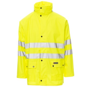 KURTKA PRZECIWDESZCZOWA OSTRZEGAWCZA HIVIS RIVER-JACKET - ŻÓŁTY FLUO