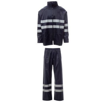 KURTKA PRZECIWDESZCZOWA OSTRZEGAWCZA HIVIS SET- NYLON REFLEX - GRANATOWY