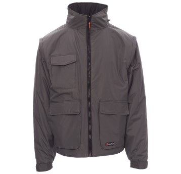 KURTKA ROBOCZA OSTRZEGAWCZA HIVIS ESCAPE - ZADYMIONY-CZARNY