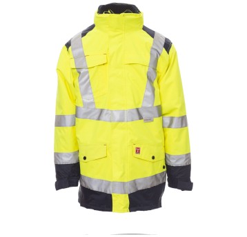 KURTKA ROBOCZA OSTRZEGAWCZA HIVIS HISAFE - ŻÓŁTY FLUO-GRANATOWY