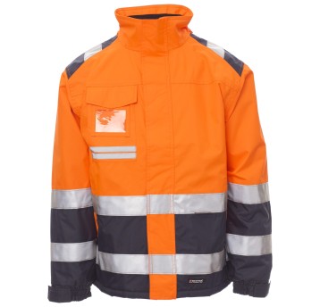 KURTKA ROBOCZA OSTRZEGAWCZA HIVIS HISPEED - POMARAŃCZOWY FLUO-GRANATOWY