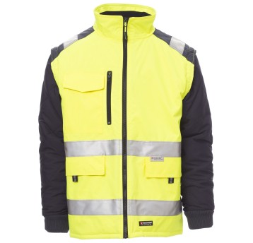 KURTKA ROBOCZA OSTRZEGAWCZA HIVIS HIWAY - ŻÓŁTY FLUO-GRANATOWY