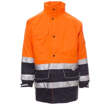 KURTKA ROBOCZA OSTRZEGAWCZA HIVIS SECURITY - POMARAŃCZOWY FLUO-GRANATOWY