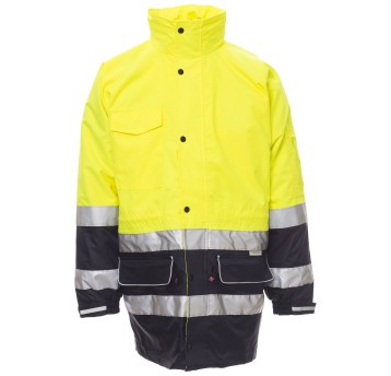 KURTKA ROBOCZA OSTRZEGAWCZA HIVIS SECURITY - ŻÓŁTY FLUO-GRANATOWY