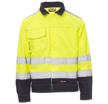 KURTKA ROBOCZA SAFE HI-VI WINTER - ŻÓŁTY FLUO-GRANATOWY