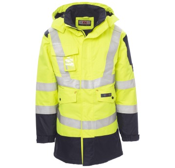 KURTKA ROBOCZA SHIELD - ŻÓŁTY FLUO-GRANATOWY