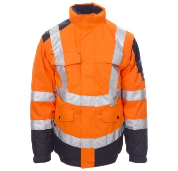 KURTKA ROBOCZA Z KAPTUREM INTERSTATE - POMARAŃCZOWY FLUO-GRANATOWY