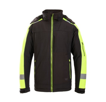 KURTKA SOFTSHELL BENEFIT RIVAL OCIEPLANA - CZARNY-ŻÓŁTY