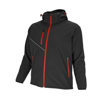 KURTKA SOFTSHELL BENNON FORCE - CZARNY-CZERWONY