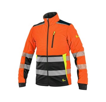 KURTKA SOFTSHELL CXS BENSON OSTRZEGAWCZA - POMARAŃCZOWO-CZARNY