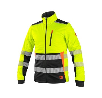KURTKA SOFTSHELL CXS BENSON OSTRZEGAWCZA - ŻÓŁTO-CZARNY