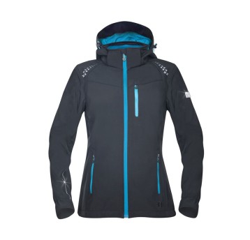 KURTKA SOFTSHELL FLORET DAMSKA - CZARNO-TURKUSOWY