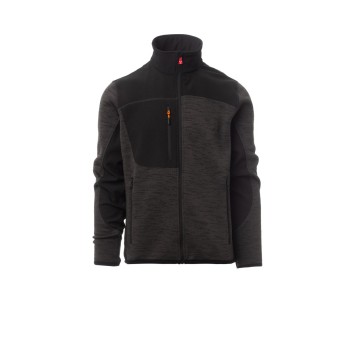 KURTKA SOFTSHELL MĘSKA TRAVEL - SZARY STALOWY MELANŻ/CZARNO