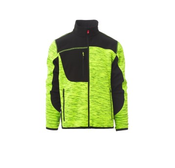 KURTKA SOFTSHELL MĘSKA TRAVEL - ŻÓŁTY FLUO/CZARNY
