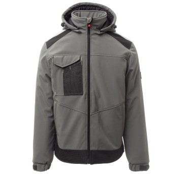 KURTKA SOFTSHELL PERFORMER PAD - ZADYMIONY-CZARNY