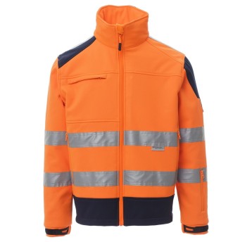 KURTKA SOFTSHELL SCREEN - POMARAŃCZOWY FLUO-GRANATOWY