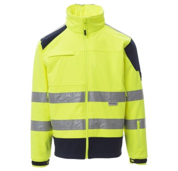 KURTKA SOFTSHELL SCREEN - ŻÓŁTY FLUO-GRANATOWY