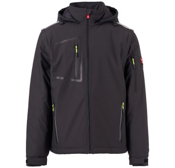KURTKA SOFTSHELL STREAM 2IN1 LITE PAD - ANTRACYTOWY-CZARNY
