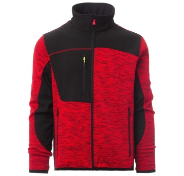 KURTKA SOFTSHELL TRAVEL - CZERWONY MELANŻ-CZARNY