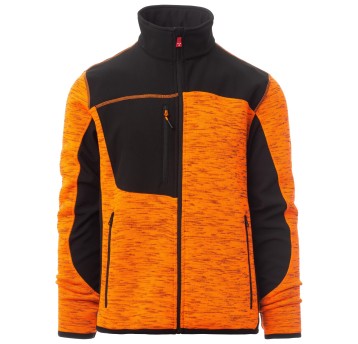 KURTKA SOFTSHELL TRAVEL - POMARAŃCZOWY FLUO-CZARNY