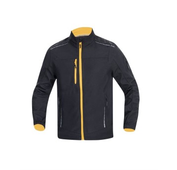 KURTKA SOFTSHELL VISION MĘSKA - CZARNY-POMARAŃCZOWY