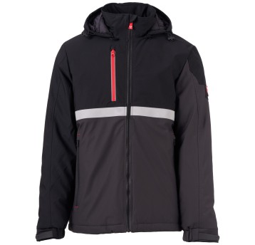 KURTKA SOFTSHELL WISE LITE PAD - ANTRACYTOWY-CZARNY