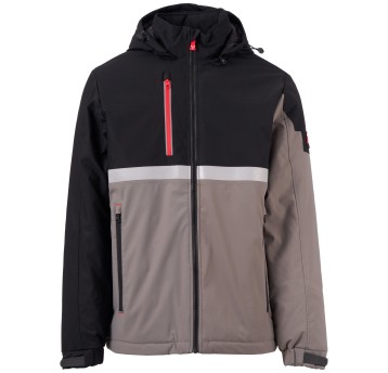 KURTKA SOFTSHELL WISE LITE PAD - ZADYMIONY-CZARNY