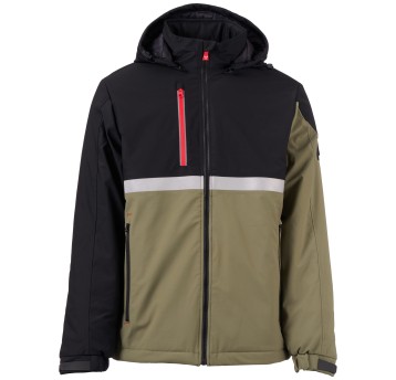 KURTKA SOFTSHELL WISE LITE PAD - ZIELONY WOJSKOWY-CZARNY