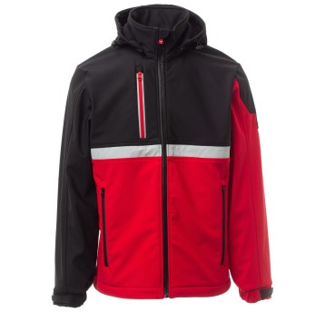 KURTKA SOFTSHELL WISE PAD - CZERWONY-CZARNY