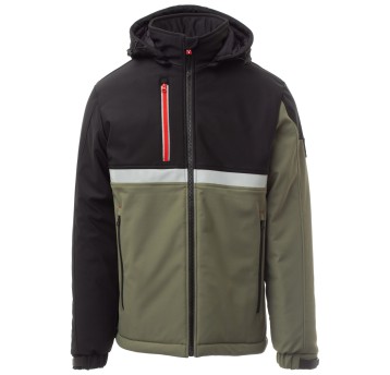 KURTKA SOFTSHELL WISE PAD - ZIELONY WOJSKOWY-CZARNY