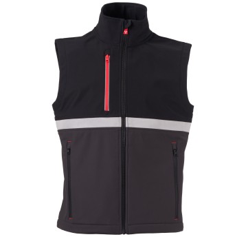 KURTKA SOFTSHELL WISE VEST - ANTRACYTOWY-CZARNY