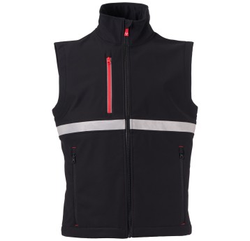 KURTKA SOFTSHELL WISE VEST - CZARNY-CZARNY