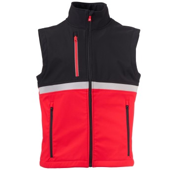 KURTKA SOFTSHELL WISE VEST - CZERWONY-CZARNY