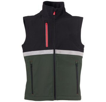 KURTKA SOFTSHELL WISE VEST - LEŚNA ZIELEŃ-CZARNY