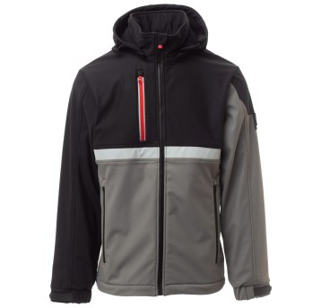 KURTKA SOFTSHELL WISE - ZADYMIONY-CZARNY