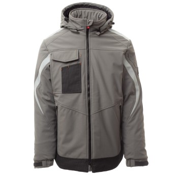 KURTKA SOFTSHELL WONDER PAD - ZADYMIONY-CZARNY