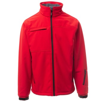 KURTKA SOFTSHELL Z KAPTUREM ALASKA - CZERWONY