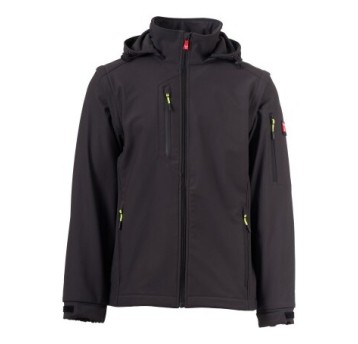 KURTKA SOFTSHELL Z KAPTUREM CREEK 2IN1 - ANTRACYTOWY