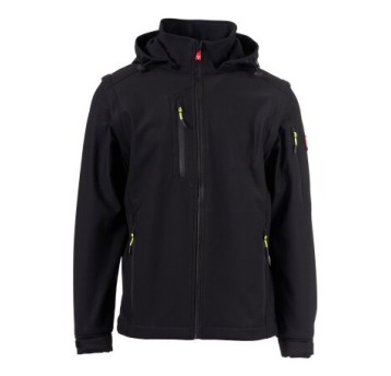 KURTKA SOFTSHELL Z KAPTUREM CREEK 2IN1 - CZARNY