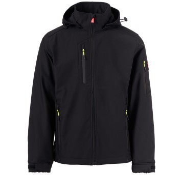 KURTKA SOFTSHELL Z KAPTUREM CREEK L.I.T. - CZARNY
