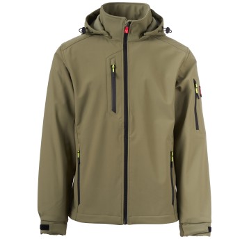 KURTKA SOFTSHELL Z KAPTUREM CREEK - ZIELONY WOJSKOWY