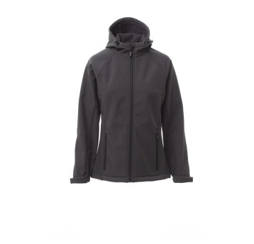 KURTKA SOFTSHELL Z KAPTUREM DAMSKA GALE LADY - ANTRACYTOWY