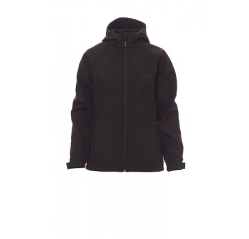 KURTKA SOFTSHELL Z KAPTUREM DAMSKA GALE LADY - CZARNY