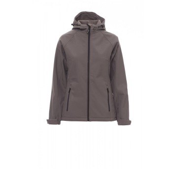 KURTKA SOFTSHELL Z KAPTUREM DAMSKA GALE LADY - SZARY STALOWY