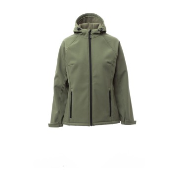 KURTKA SOFTSHELL Z KAPTUREM DAMSKA GALE LADY - ZIELONY WOJSKOWY