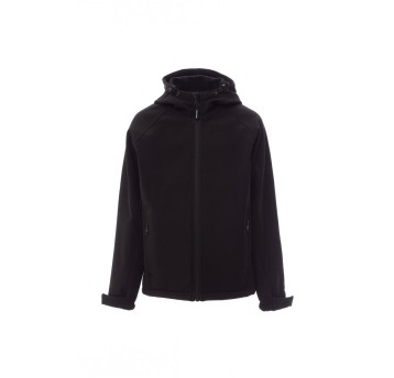 KURTKA SOFTSHELL Z KAPTUREM DZIECIĘCA GALE KIDS - CZARNY