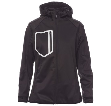 KURTKA SOFTSHELL Z KAPTUREM EXTREME LADY - CZARNY-CZARNY